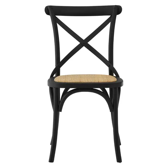 Lyon Black Oak Wood Chair with Weave Seat