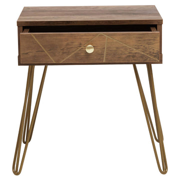 Flori 1 Drawer Draw Side Table with Hairpin Legs