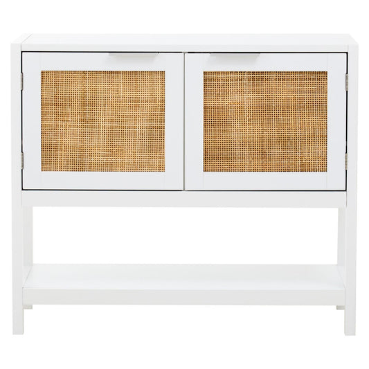 Sherman White Wood Side Cabinet