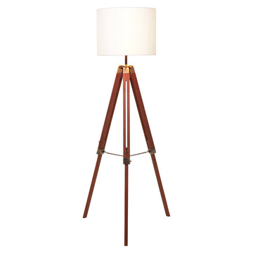 Malvern Tripod Floor Lamp With Brown Base