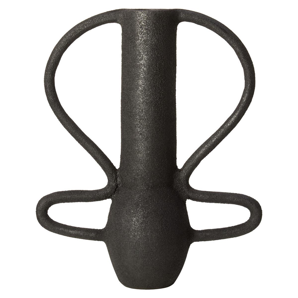 Deriva Large Textured Black Vase