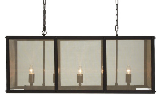 Hampstead Black Finish Wide Pendant Light With Hints of Gold