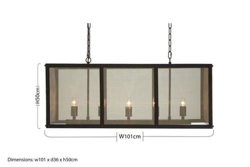 Hampstead Black Finish Wide Pendant Light With Hints of Gold