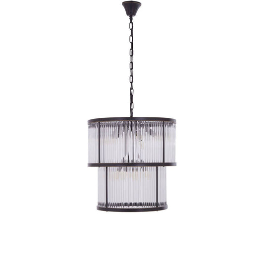 Salasco 2 Tier Antique Black Glass Chandelier