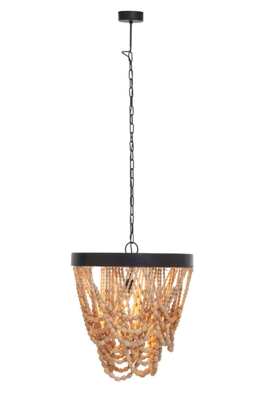 Lapiz Wood Bead Chandelier