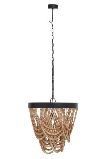 Lapiz Wood Bead Chandelier