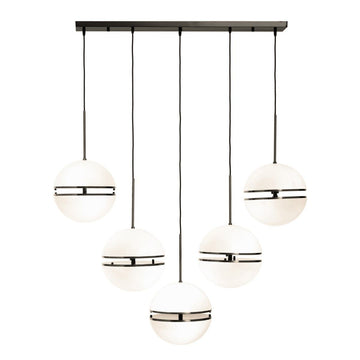 Abira Five Ball Matte Black Pendant Light