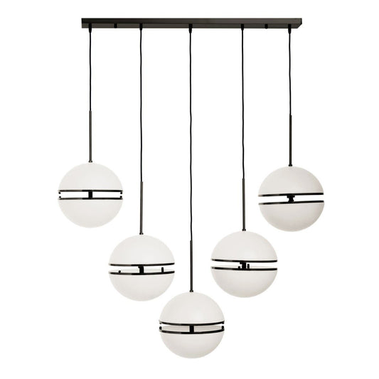 Abira Five Ball Matte Black Pendant Light