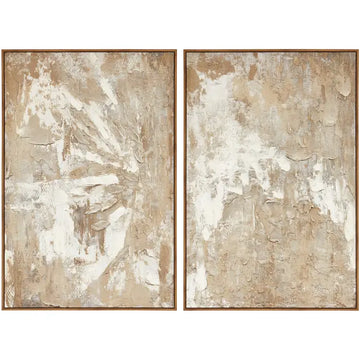 Astratto Set Of 2 Neutral Hued Textured Wall Art