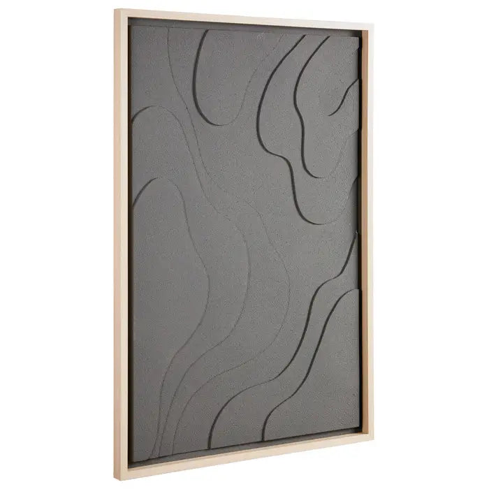 Astratto 3D Wood Carving Effect Green Wall Art