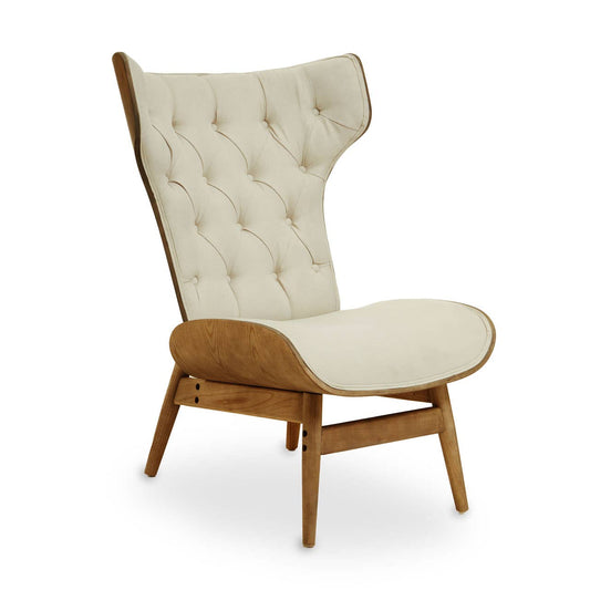 Vinsi Beige Chair With Winged Back