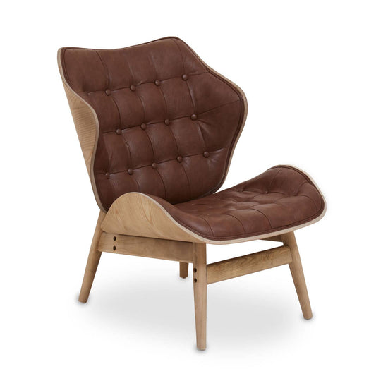 Vinsi Brown Leather Effect Chair