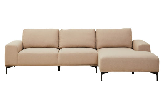 Toulon 3 Seat Natural Fabric Left Chaise Sofa